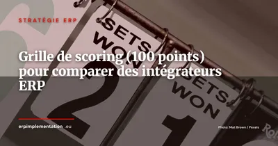 Grille de scoring sur 100 points pour comparer 3 intégrateurs