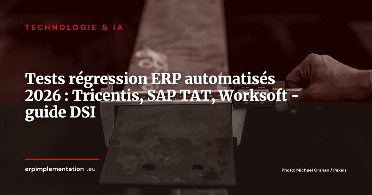 Automatisation des tests de régression ERP avec l'IA : réduire le temps de recette de 60 %
