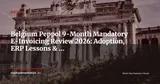 Belgium Peppol E-Invoicing: 9-Month Review — Adoption, Field Errors, and the 2028 Roadmap — News