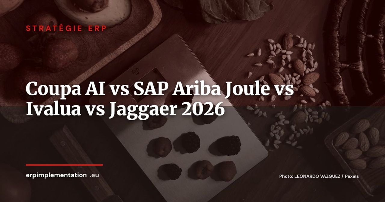 Coupa AI vs SAP Ariba Joule vs Ivalua vs Jaggaer : comparatif IA procurement 2026-2027