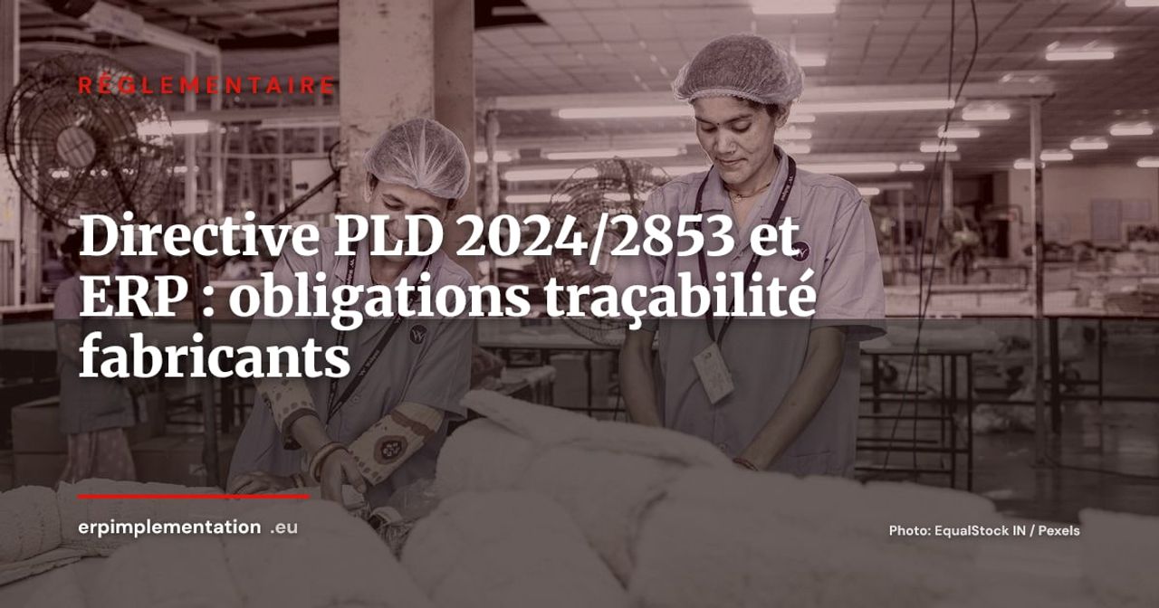 Directive PLD 2024/2853 : ce que les fabricants doivent paramétrer dans leur ERP