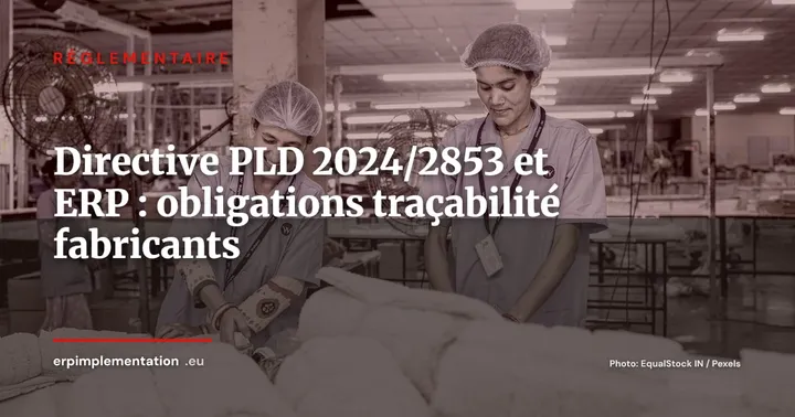 Directive PLD 2024/2853 : ce que les fabricants doivent paramétrer dans leur ERP — Réglementaire