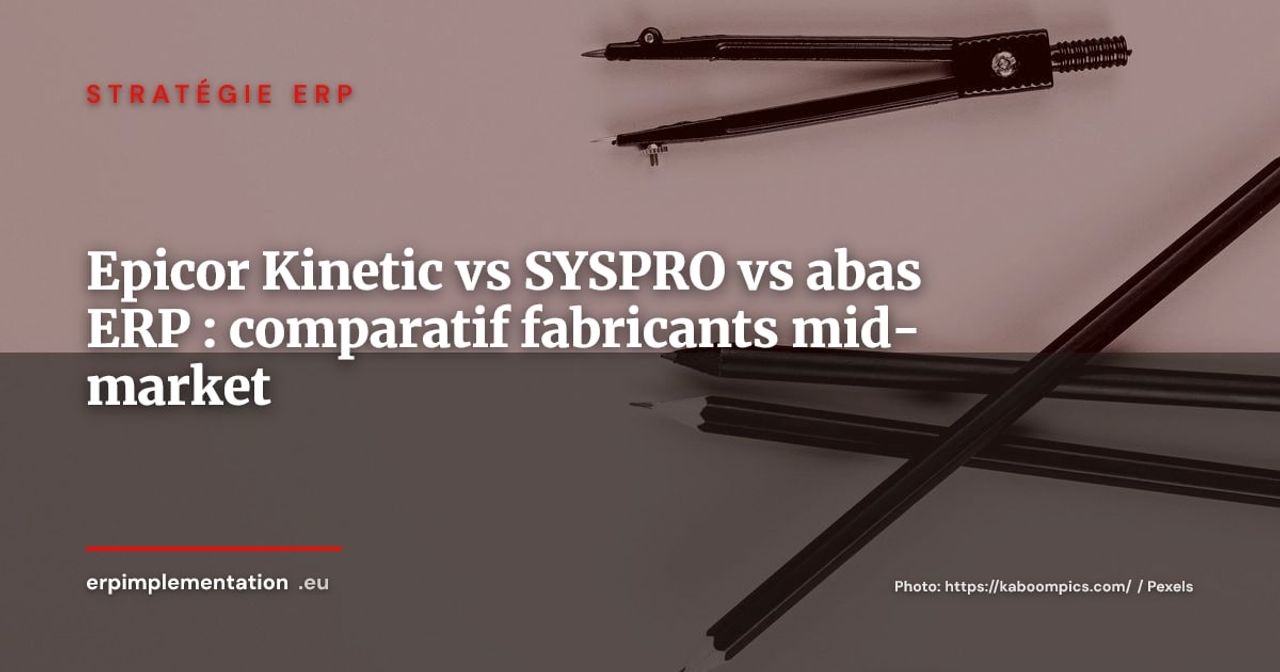 Epicor Kinetic vs SYSPRO vs abas ERP : comparatif pour fabricants discrets mid-market 2026