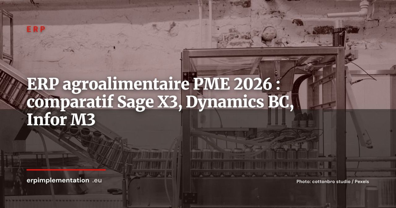 ERP agroalimentaire PME en 2026 : Sage X3, Dynamics 365 BC, Infor M3 et solutions spécialisées en comparatif