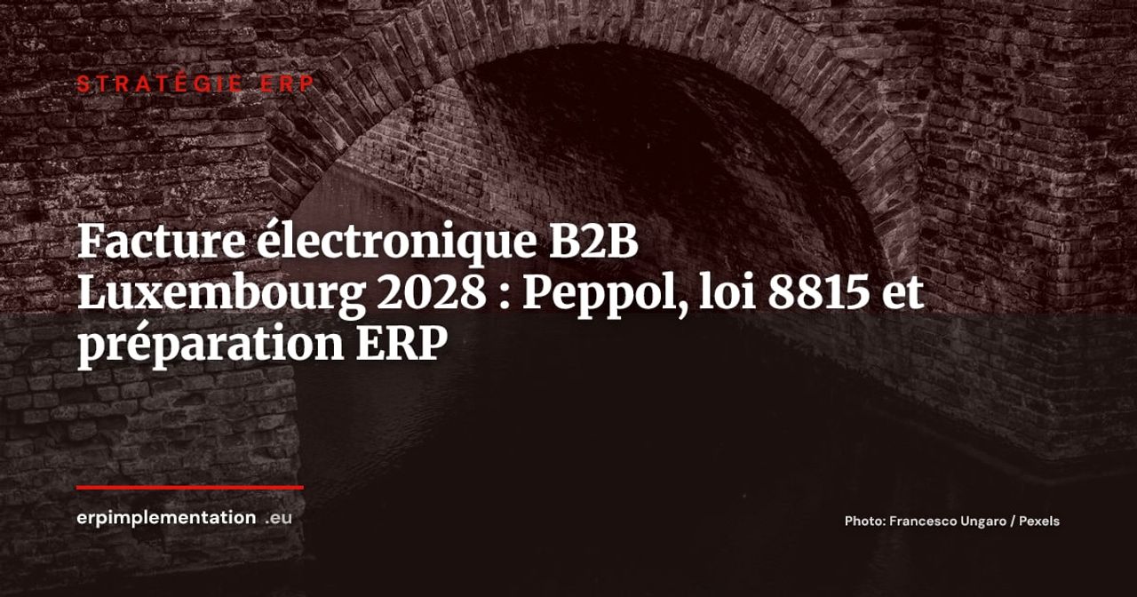 Facture électronique B2B au Luxembourg : calendrier Peppol 2028-2029 et préparation ERP