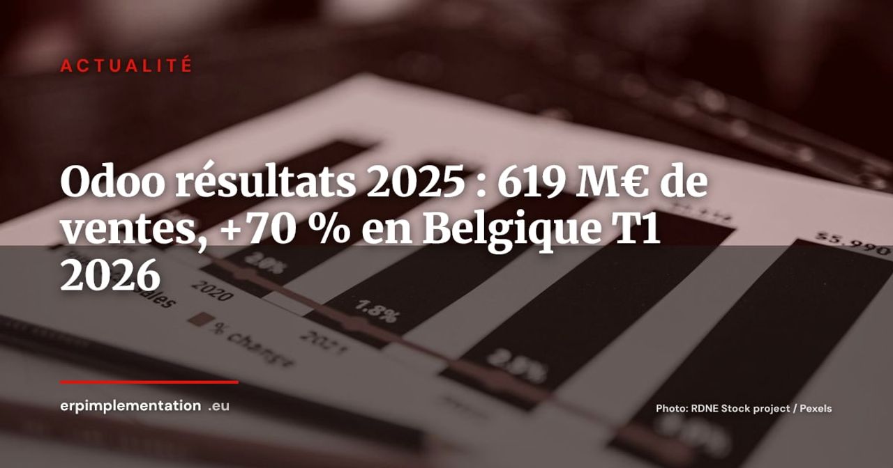 Odoo affiche 619 M€ de ventes en 2025 et une croissance de 70 % en Belgique au T1 2026