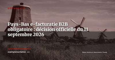 Pays-Bas : le cabinet confirme l'e-facturatie B2B obligatoire au 1er juillet 2030