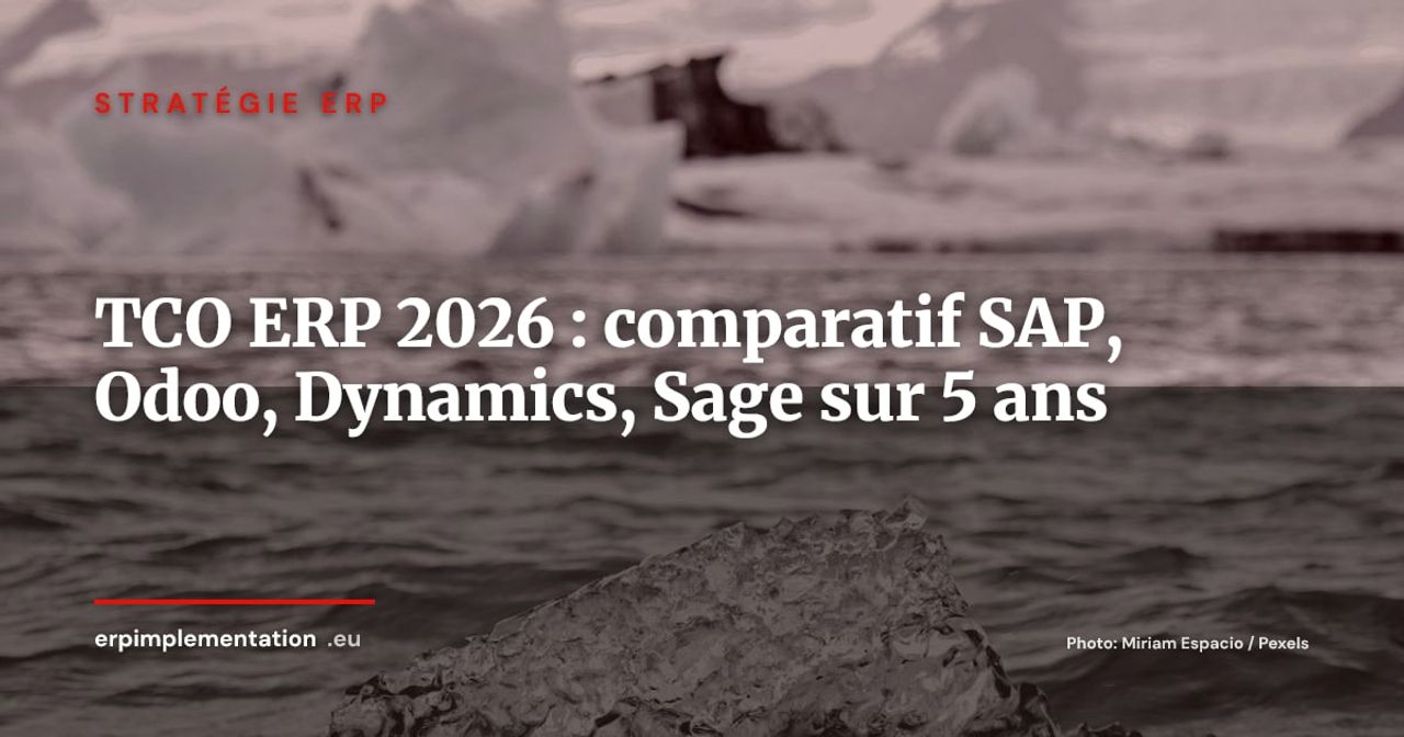 TCO réel d'un ERP en 2026 : méthode complète pour comparer SAP, Odoo, Microsoft et Sage sur 5 ans