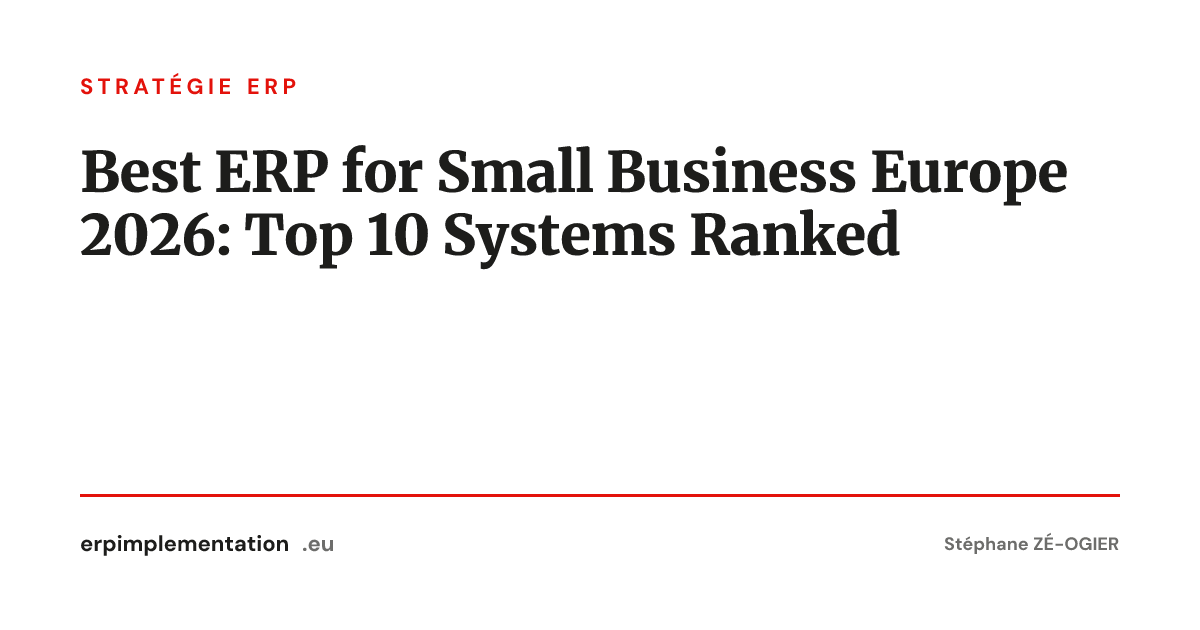 Best ERP for Small Business Europe 2026: Top 10 Systems Ranked